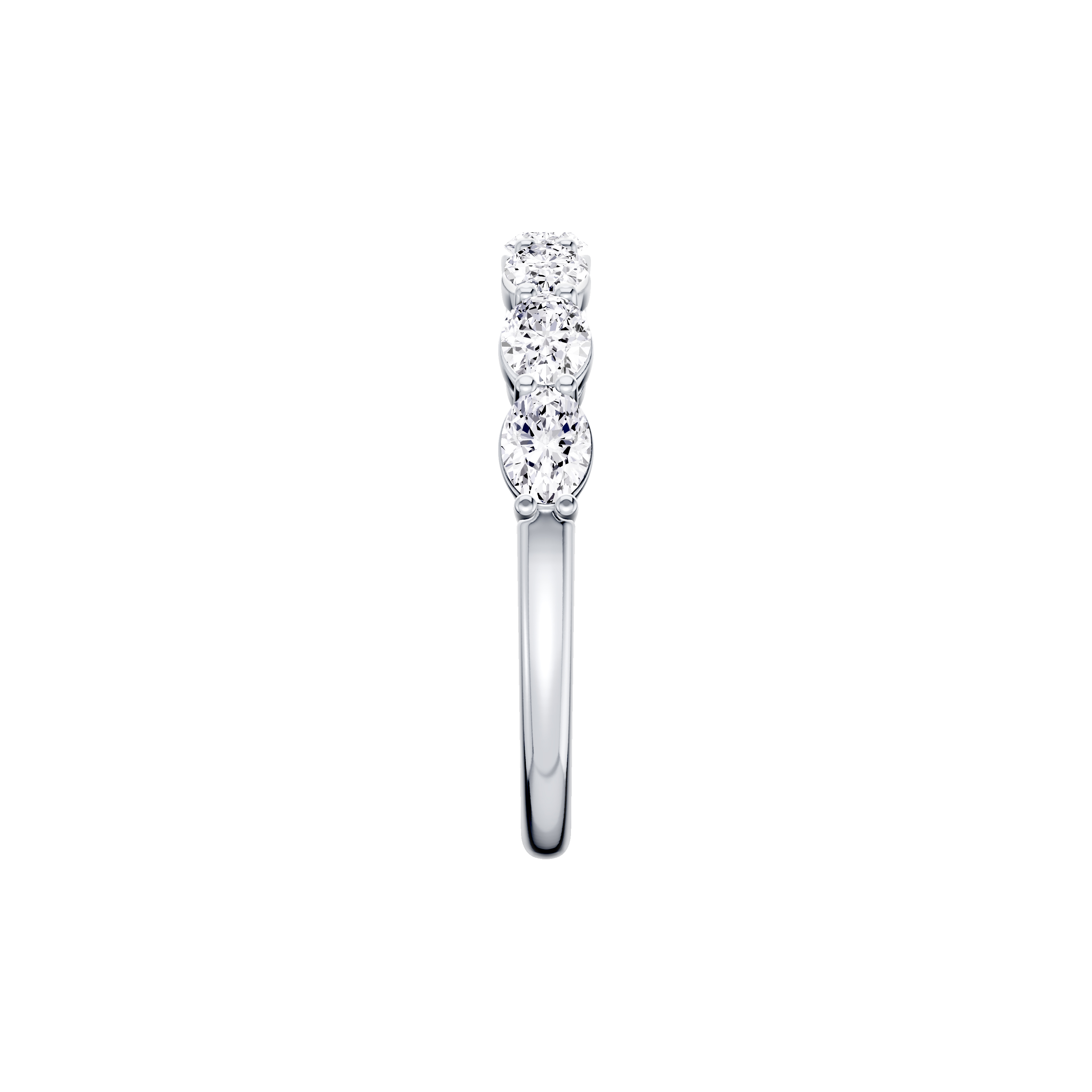 18K White Gold East-West Oval 7-Stone Lab Diamond Band (1.00 ct. tw.)